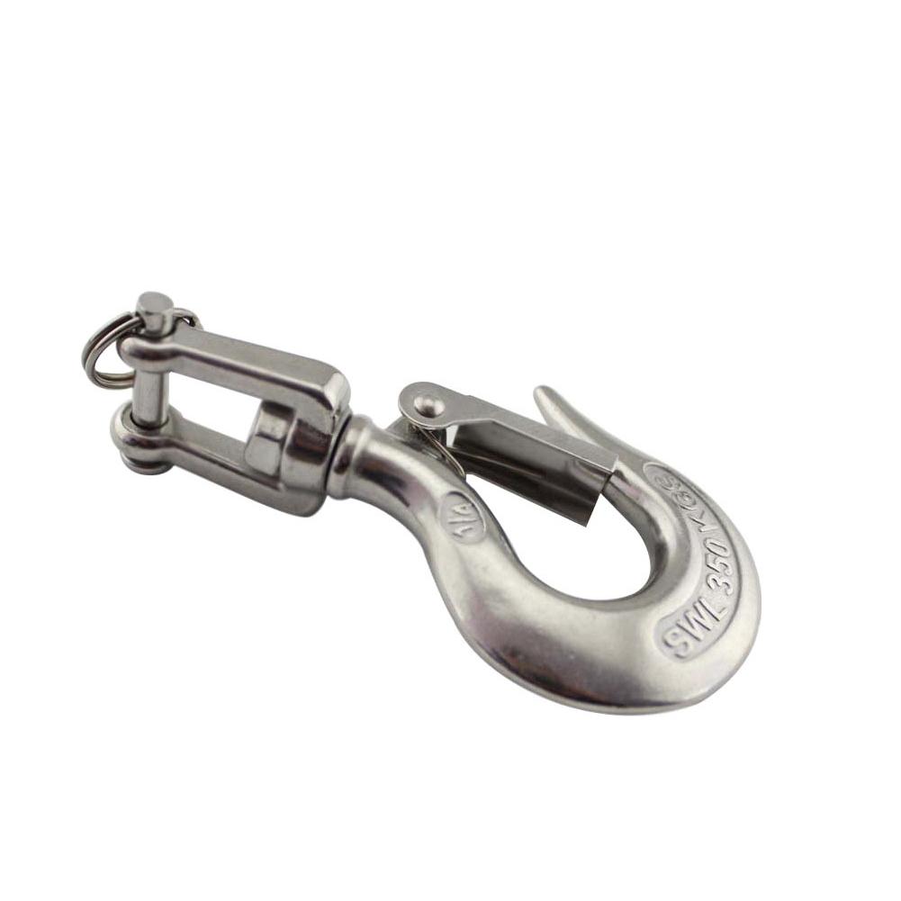 Silver 304 Stainless Steel Lifting Snap Tone Hook American Type Trigger Clevis Swivel-Eye