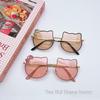 Kids' Cute Cat Frame Sunglasses - Metal Street Style with Bowknot, Perfect for Boys and Girls
