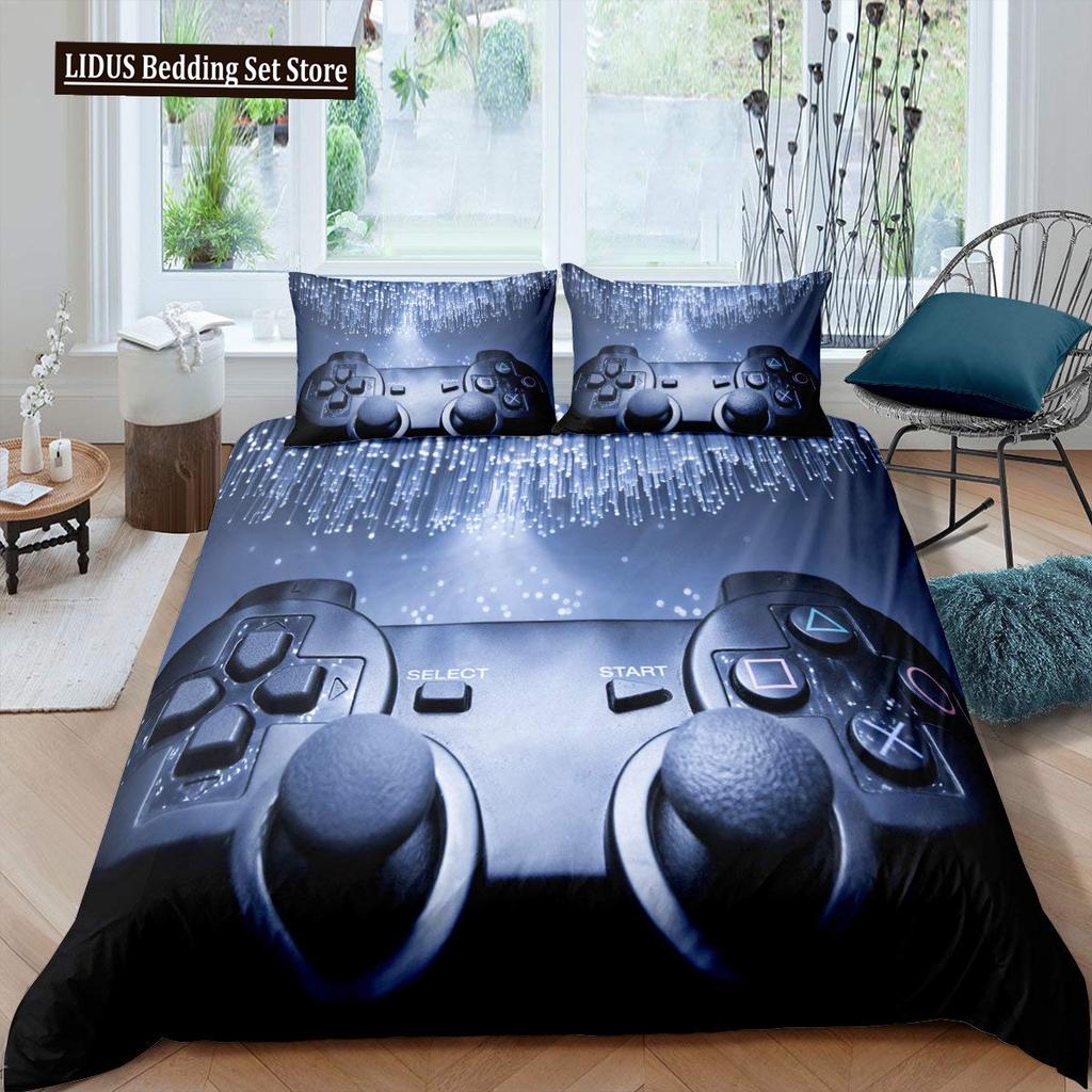 Games Duvet Cover Set Boy Kid Gamepad Bedding Set Video Game Controller Polyester Comforter Cover Player Modern Gamer Bedclothes