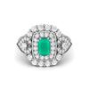 6X4MM Cushion Green Onyx Gemstone 925 Sterling Silver Solitaire Halo Women Engagement Ring