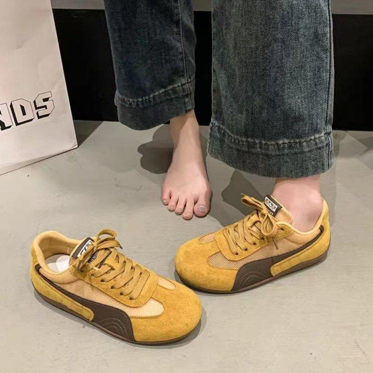 Mesh German training shoes women's summer 2025 new flat bottom lightweight net single shoes student sports and leisure white shoes