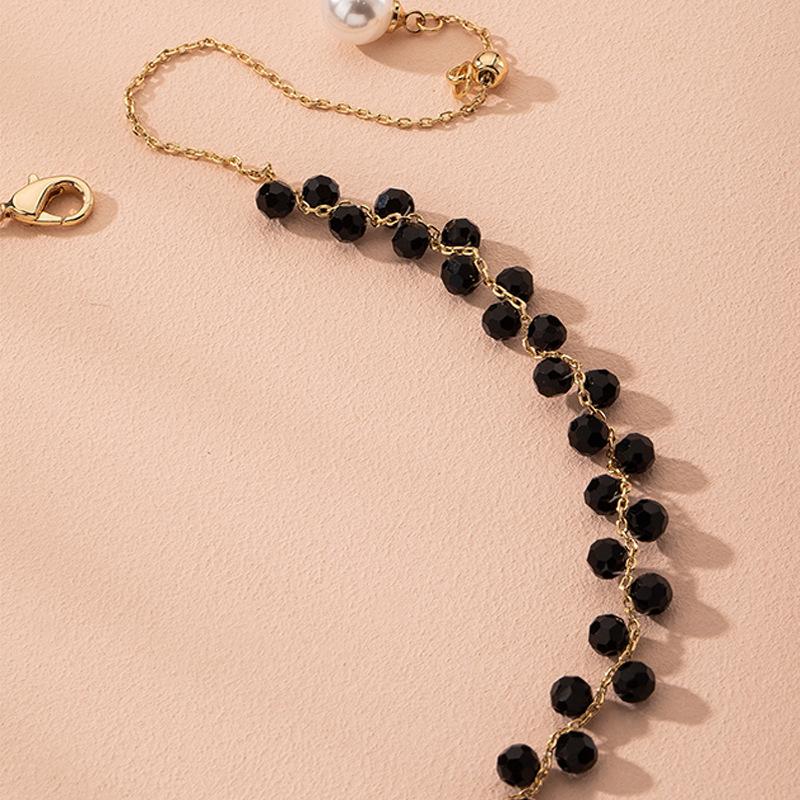 Black Zircon Necklace Clavicle Chain Retro Elegant Woman Trend Jewelry