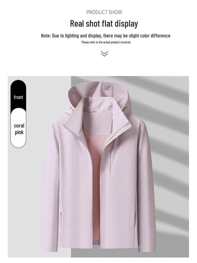 Unisex Trendy Thin Hooded Cropped Jacket for Spring/Autumn - Versatile Outdoor Couple Style