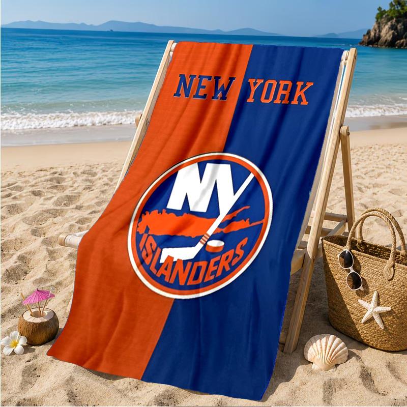 Islanders Hockey Pride Beach Towel Microfiber Beach Towel, Lightweight and Quick-Dry, for Summer Travel, Swimming Pool Fan Birthday Gift