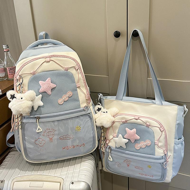 High Value Schoolbags for Female Junior High School Students  Large Capacity Cute and Light Make Up Bags  Shoulder Bags.