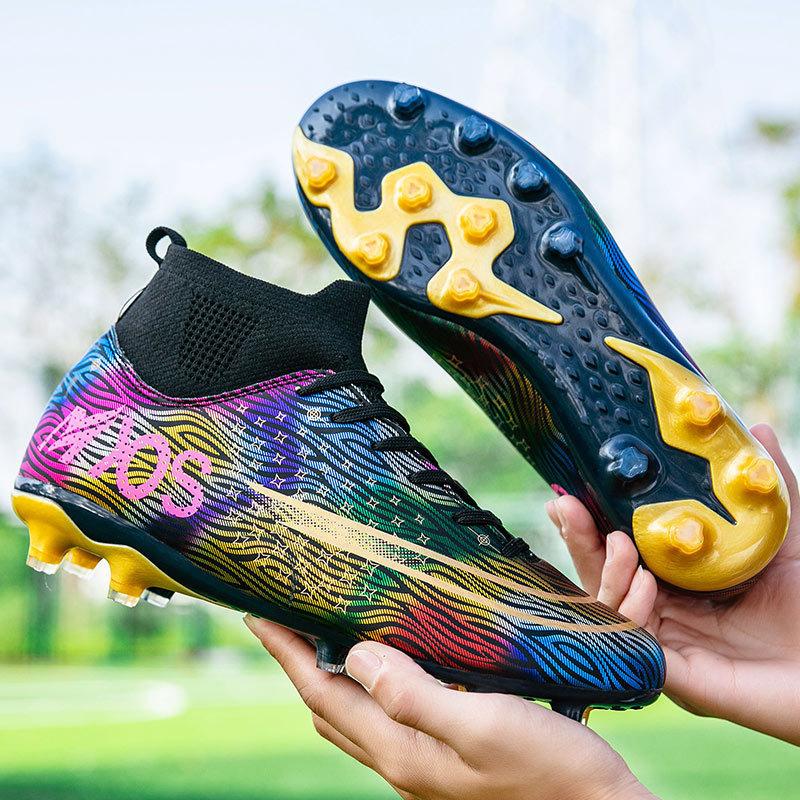 Tong Cheng high-top competition kicking grass nails football shoes men's actual combat sports shoes big broken training 2025