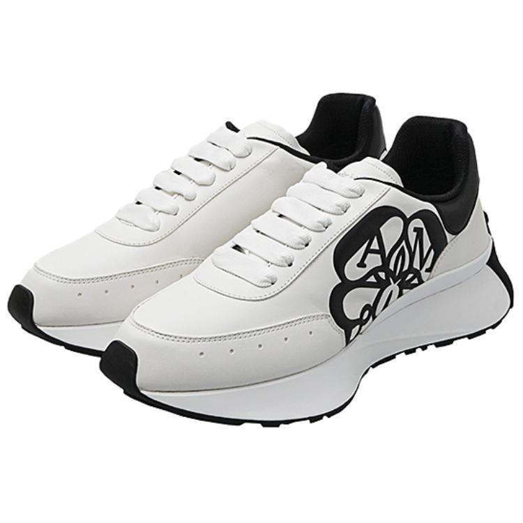 Alexander Mcqueen Sprint Runner Lace Up Sneakers 'White Black' Women's 691039WIC959061