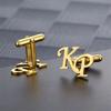 Custom Stainless Steel Initials Letter Cufflinks Fashion Men's Suits Accessory Wedding Jewelry Personalization Letters Cuff Link