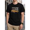 Plus Size - Men's T-Shirt S-5XL Featuring A Vintage Yellow Kei Truck Graphic With The Quote Everything Will Be O-KEI - A Casual Short-Sleeve