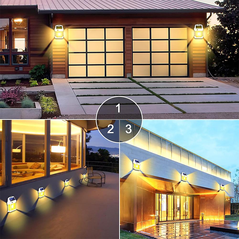 2 Pack Solar Porch Light Motion Sensor Dusk To Dawn Outdoor Lighting Waterproof with 3 Modes for Patio Garage Shed Door Yard