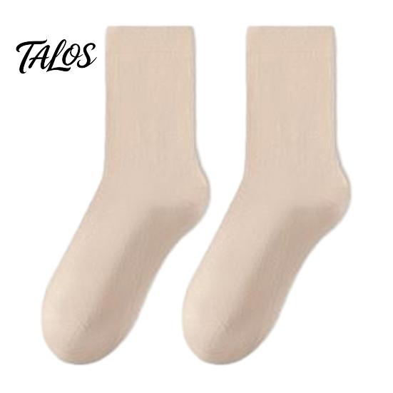 Lightweight Breathable Hosiery Crew Socks for Women, Solid Color Mid-calf Socks, Non-binding Daily Wear Cotton Yoga And Sports, Comfortable Casual Non
