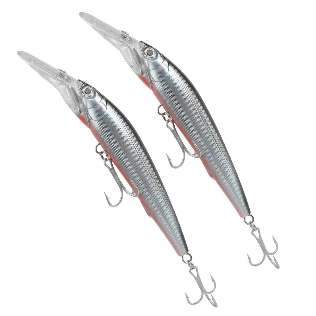 2Pcs Plastic Artificial Simulation Deep Diving Minnow Lure Bait Fishing Accessory4#