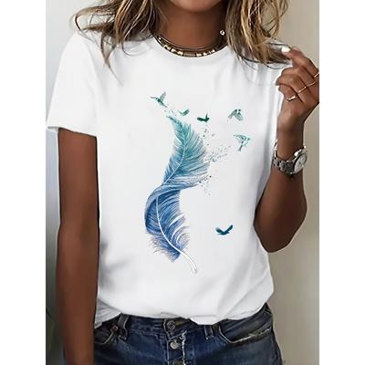 Europäische Größe Damen Stretchy und Bequemes Freizeit-T-Shirt