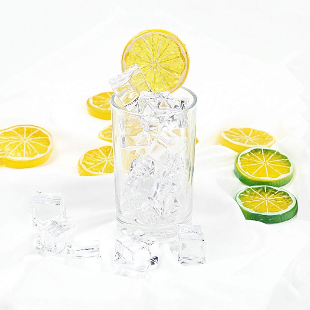 30 Pieces of Artificial Lemon Slice Kitchen Home Decoration Artificial Fruit Ornaments Yellow