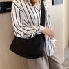 Shoulder bag 2025 new oxford cloth crossbody bag ins Korean Internet celebrity style foreign style pure black fashion trendy bag