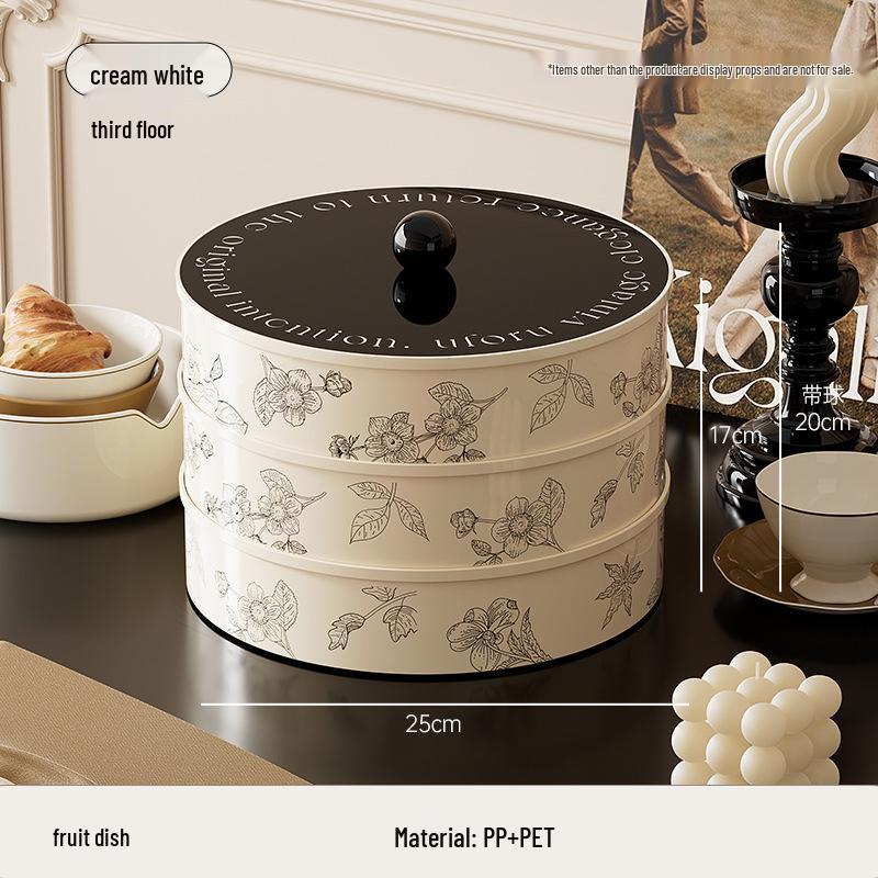 Retro Style Snack and Fruit Bowl - Large Capacity with Divided Sections for Home Decor