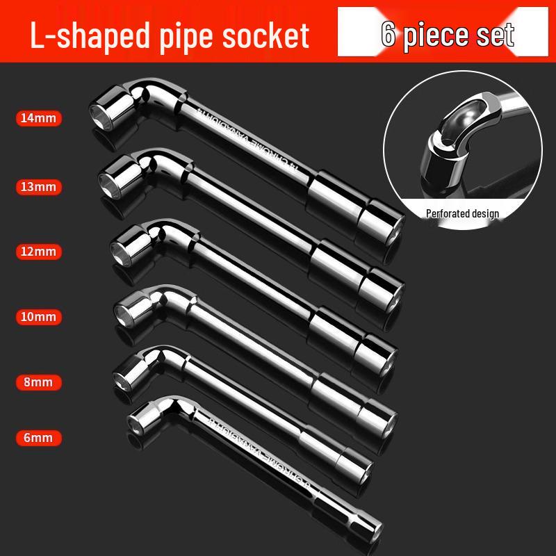 L-Shaped Hexagon Pipe Socket Wrench Tool, 7/8/10/12/14/17mm