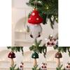 Christmas Mushroom Santa Claus Plush Felt Tree Ornament For Holiday Decor