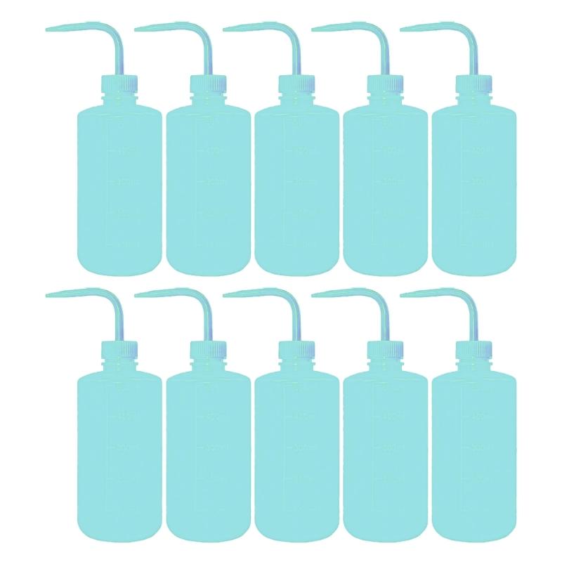 10PCS 500ml Laboratory Wash Bottles With Angled Nozzle And Measurement Scale For Accurate Liquid Dispensing Tasks