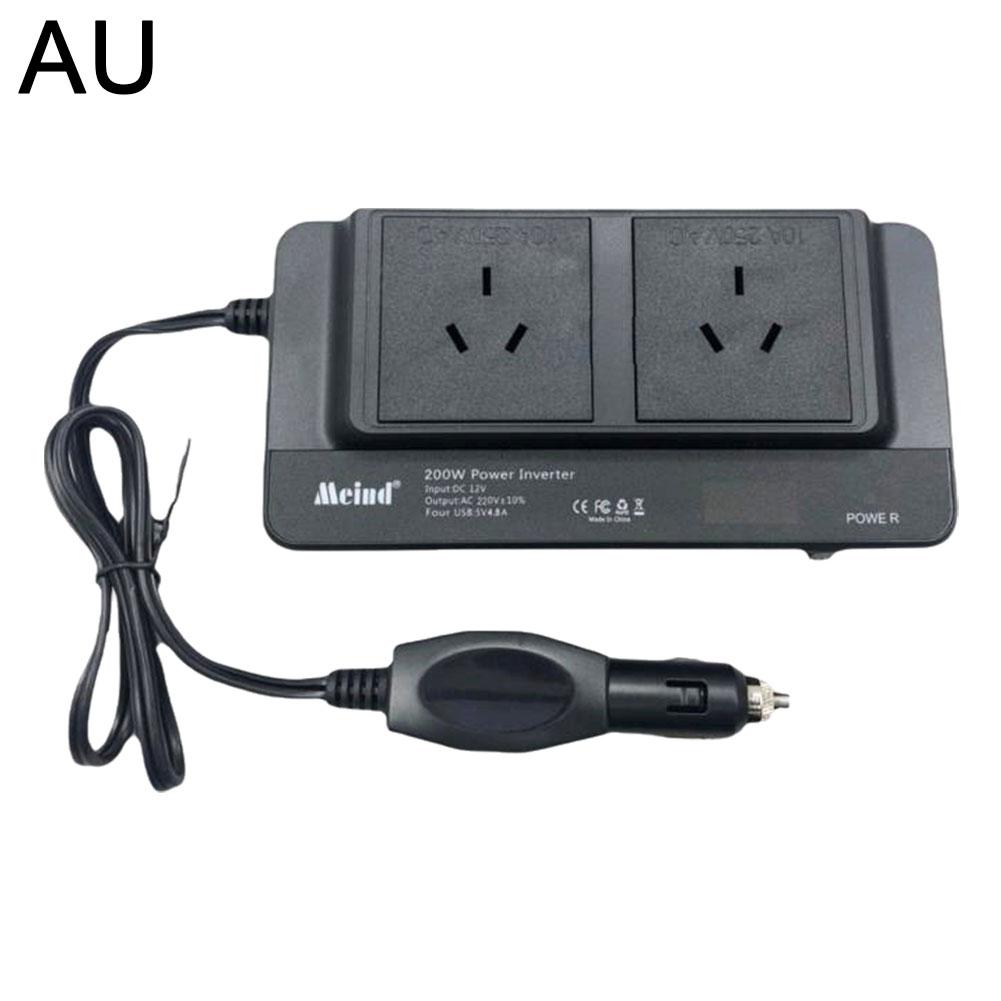 200W Car Power Inverter Modified Sine Wave Power Adapter DC 12V To AC 110V 220V  Fast Charging Universal US EU Plug Socket