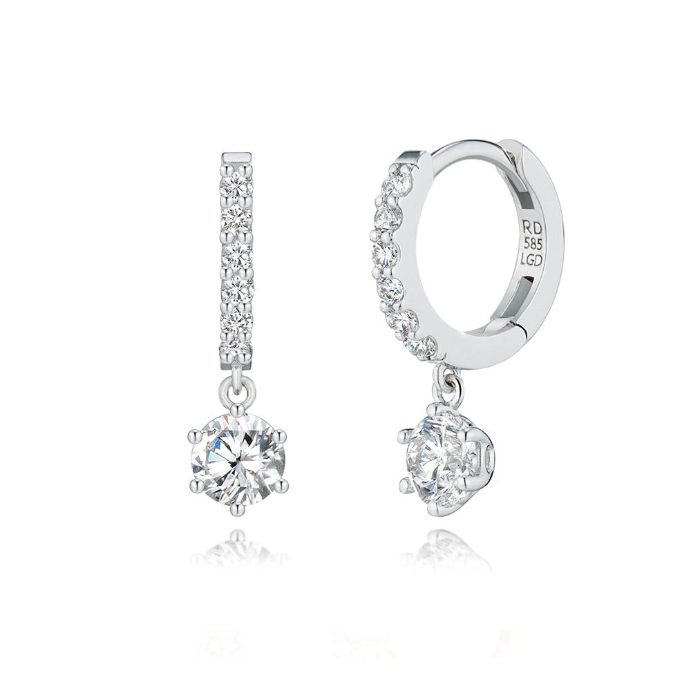 Roseedor Droplet Prong Bell Lab Diamond 0.3 Carat One-Touch Earrings_2C2500002