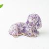 Crystal Resin Dog Face Decor With Natural Gemstone For Office And Home Tabletop Gift