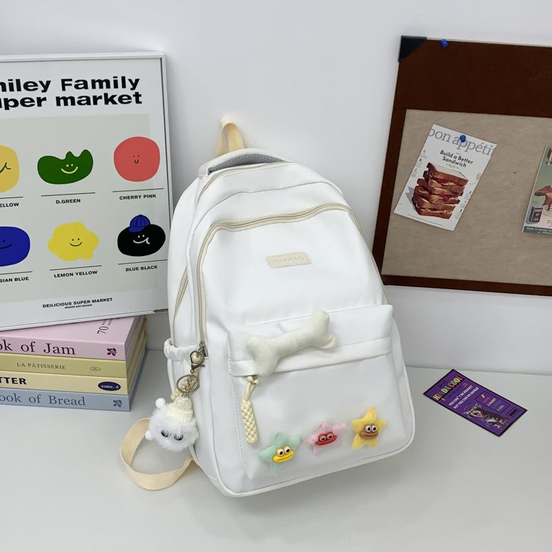 Large Capacity Schoolbag Female Simple Joker Japanese Ins Wind Campus Solid Color Backpack