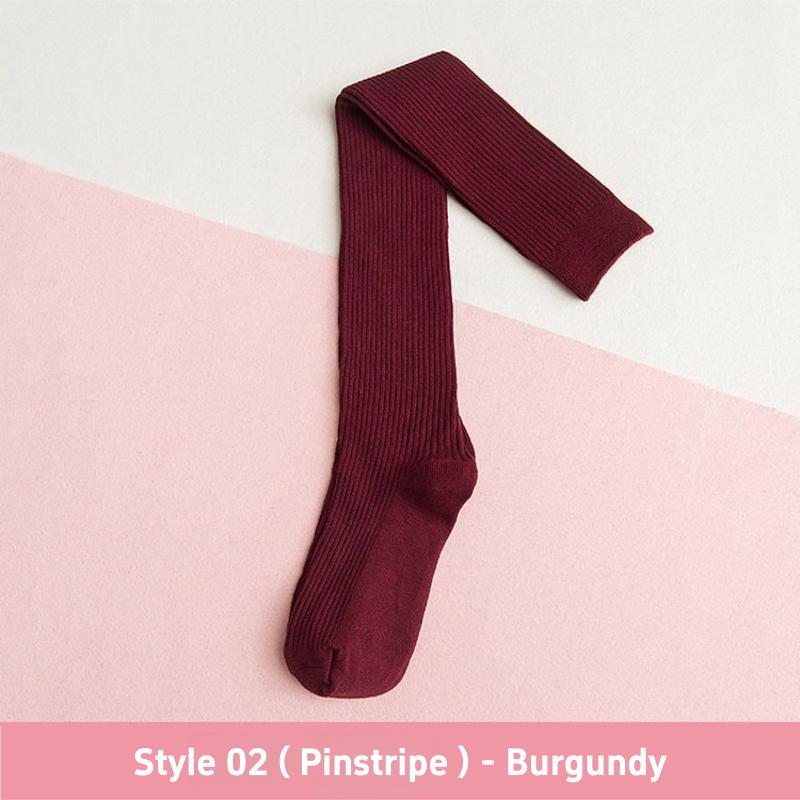 1 3 Pairs Women's Cotton Thigh High Socks Over The Knee Colorful Striped Pattern Casual Daily Wear Fashion Socks Black White