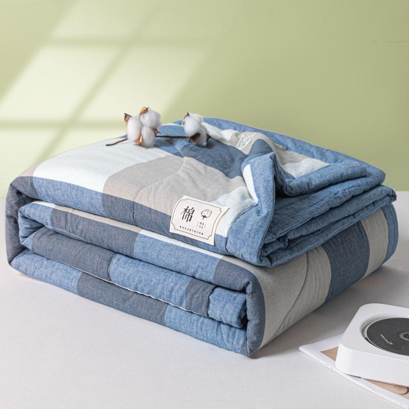 Summer Cotton Air Condition Quilt Lightweight Thin Stripe Breathable Comforter For Home Hotel Bed Travel