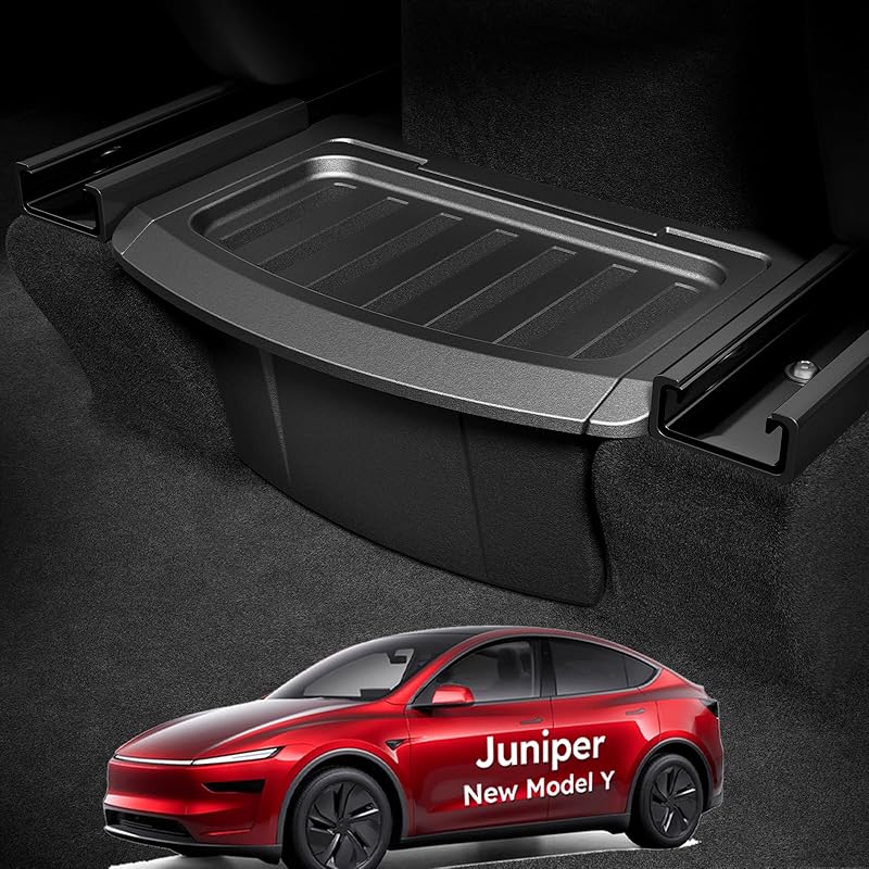 Wigoo 2025 Upgrade Tesla Model 3 Highland Accessories Rear Center Console Organizer [Partitioned Storage & Stable Tallation] Backseat Storage Box For