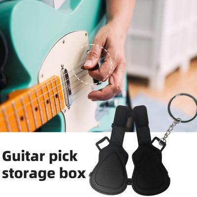 Gitarrenplektren Aufbewahrungsbox Schlüsselanhänger Hochbelastbar 3D-gedruckt Tragbarer Plektren-Organizer