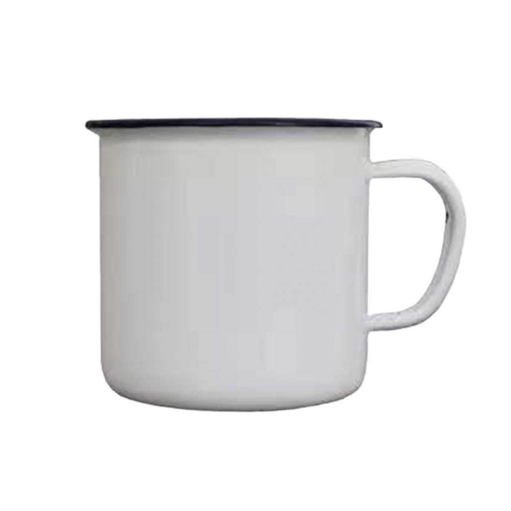 Enamel Coffee Mug Handmade Tea Cup With Handle Retro Solid Color Water Cup Large Capacity Tumbler Travel Cup