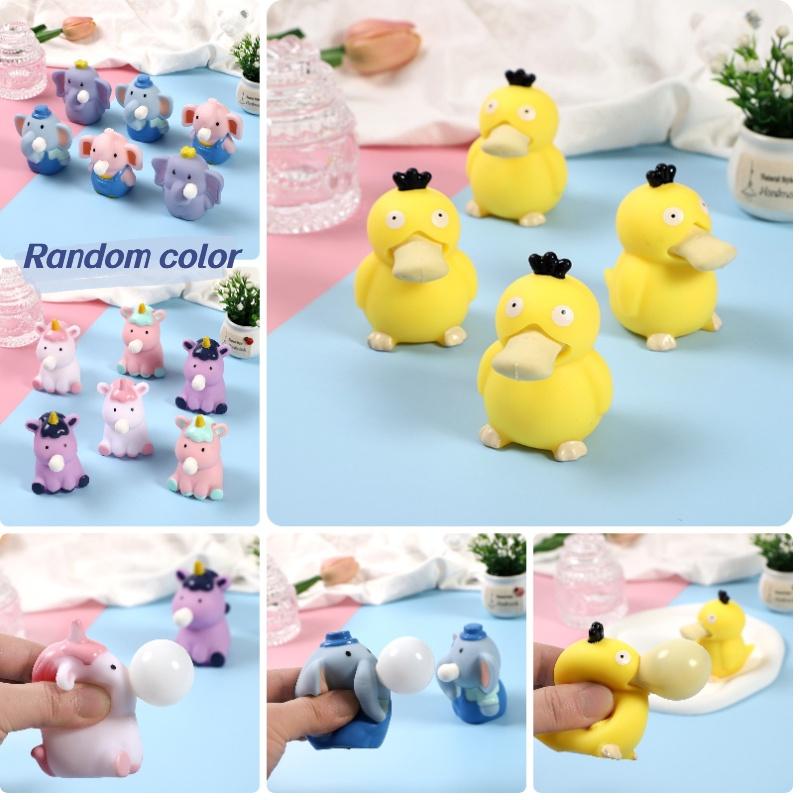 Stress-relieving Bubble Blowing Elephant Toy Fun Squeeze And Release Toy For All Ages