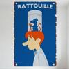 Vintage Ratouille Metal Tin Sign Rustic Aged Border Blue Background with Rat & Boy Character Retro Movie Poster Style Home Decor