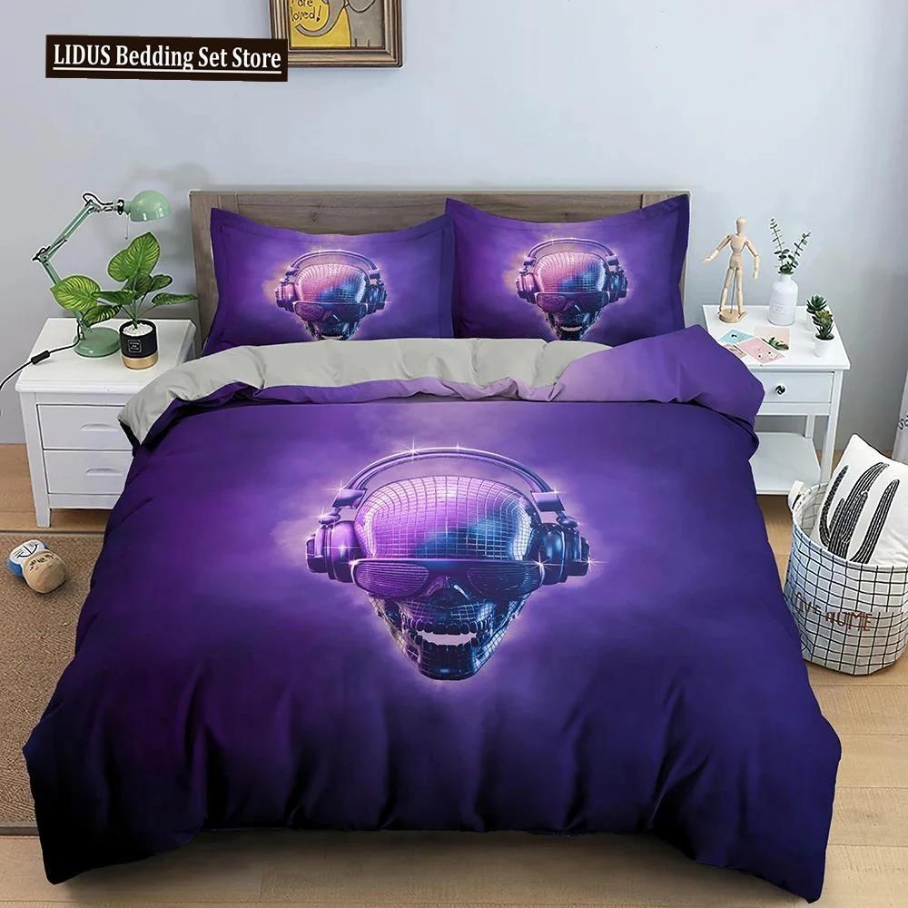 3D Skeleton Bedding Set Skull Duvet Cover 23Pcs Quilt Cover With Pillowcase Queen King Size Soft Microfiber Fabric Bedclothes