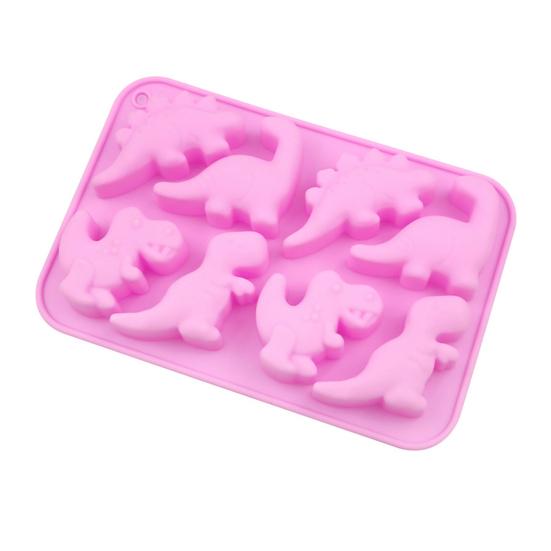 Dinosaur Shape Silicone Ice Mold Flexible Ice Maker for Halloween Party Drinks 8 Cavity Silicone Ice Tray Funny Popsicle Molds Chocolate Mousse Cakes