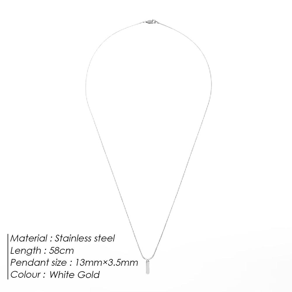 EManco Collier Pendentif Chaîne Carrée Os de Serpent de Luxe pour Homme - Acier Inoxydable Chaîne Pull Clavicule