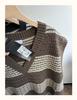 Xiao Wang's Winter Korean Style Plus Size V-Neck Striped Sweater Vest