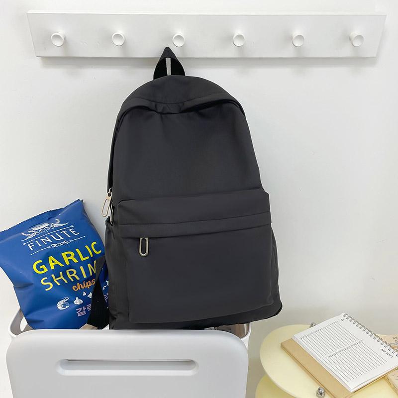 

Простой однотонный повседневный рюкзак, легкая универсальная сумка для ученика старшей школы, универсальные однотонные рюкзаки для прогулок чёрный