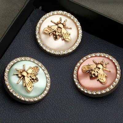 6Pcs Bee Metal Flower Buttons For Women Dress Coat Suit Cardigan Sewing Button
