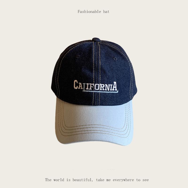 Color Matching Letters Fashion Casual Versatile Baseball Cap Women's Spring Travel Sunshade Cap