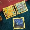 Vintage Van Gogh Tablosu Altın Metal Ayraç Kare Dalgalı Kenar Şekli Yazar Öğretmen Arkadaş Kitapseverler İçin Hediyeler
