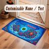 Octopus Sea Life Theme Crystal Velvet Floor Rug Personalized Custom Name Text Warm Carpet Home Decoration