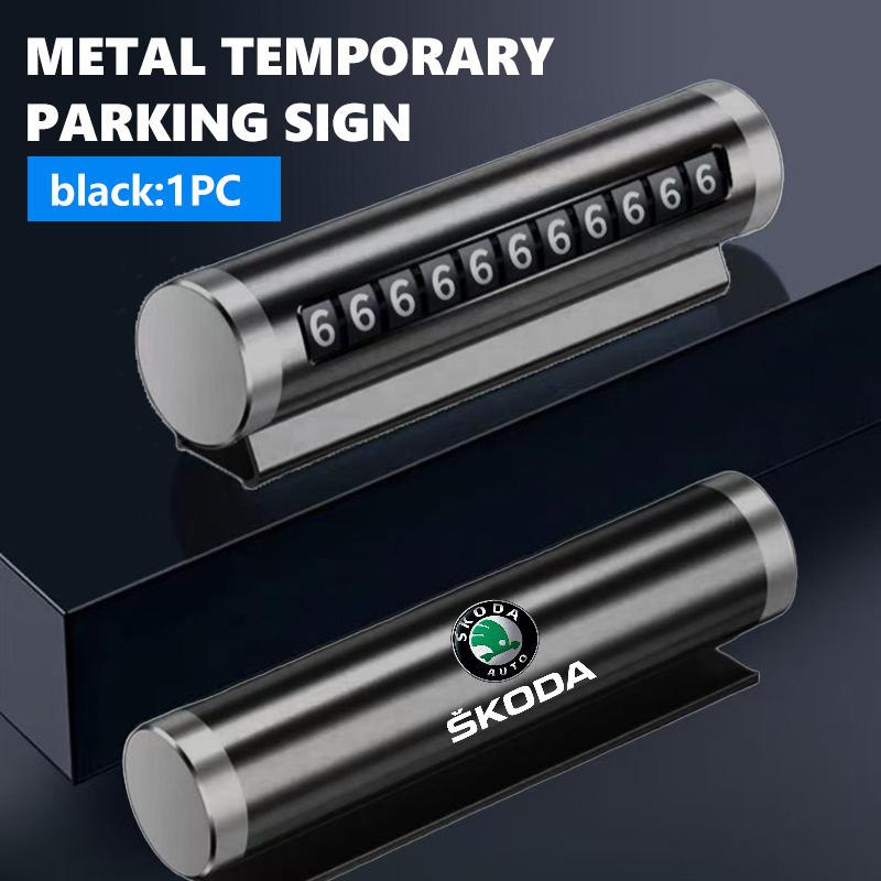 Car Temporary Parking Card Phone Number Card Plate Accessories For Skoda Octavia Superb RAPID FABIA KAMIQ KAROQ KODIAQ YETI Usbn43
