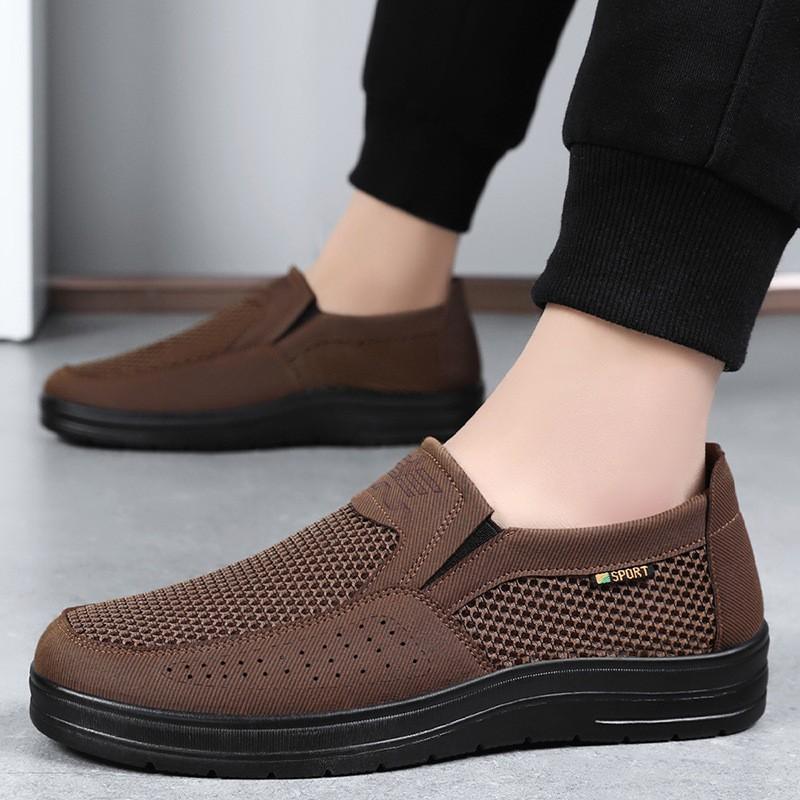 Shoes Men's Breathable Mesh Shoes Lightweight Soft-soled Medium and Shallow Cloth Shoes