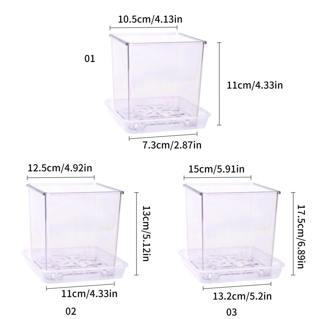 Clear Breathable Plant Container Desktop Ornament Planter Plant Pot Crafts Decors Planter Landscape Crafts