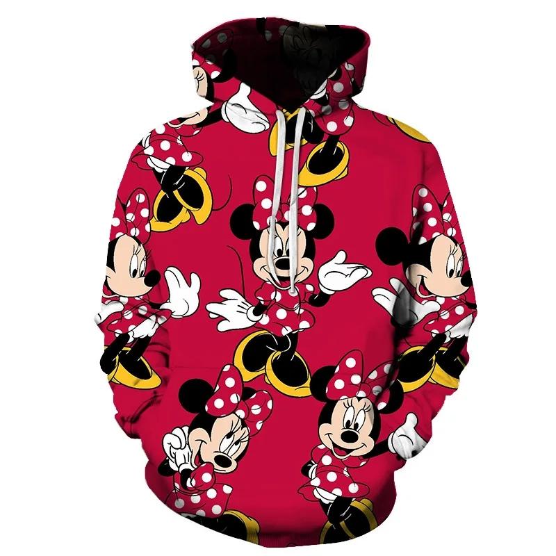 Disney-Moletons Masculinos E Femininos Minnie Mickey Mouse, Streetwear Casual De Hip-hop