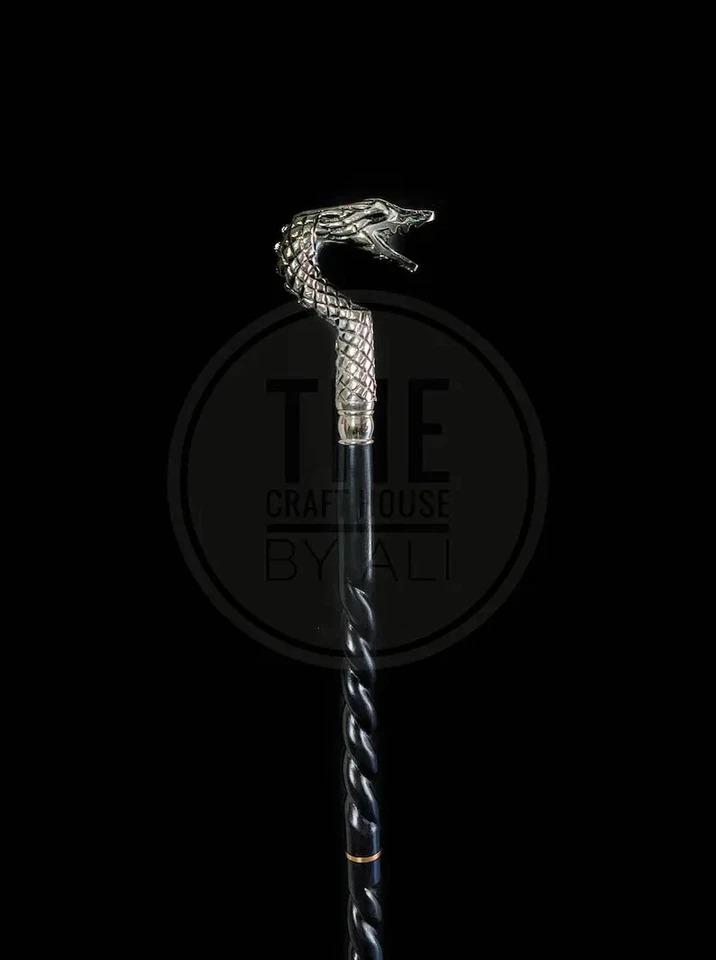 

Dragon Head Walking Stick Cane Silver Walking Cane Gift Groomsmen золотой