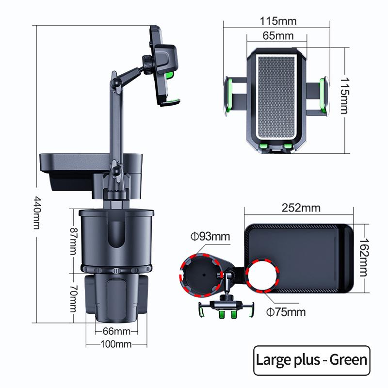 4-in-1 Multi-purpose Car Cup Holder: 360-degree Rotating Car Tray with Mobile Phone Holder and Beverage Holder