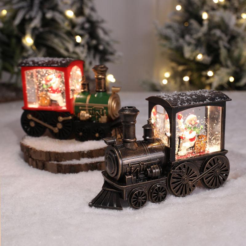 Santa Claus Snowman Christmas Gift Christmas Eve Music Box Train Music Box Crystal Ball Ornaments Table Decoration
